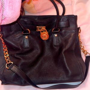 Michael Kors Gold Lock Hamilton Bag